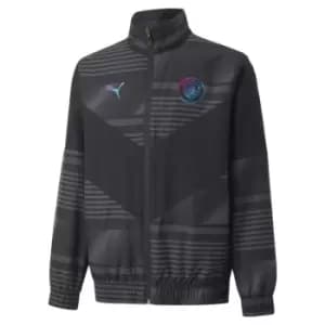 Puma MCFC Pre Match Jacket Juniors - Black