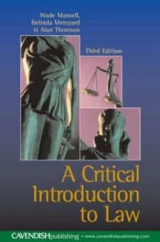 A Critical Introduction to Law by Wade Mansell Book