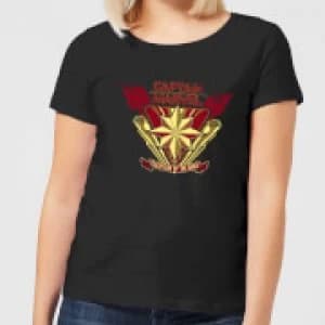 Captain Marvel Protector Of The Skies Womens T-Shirt - Black