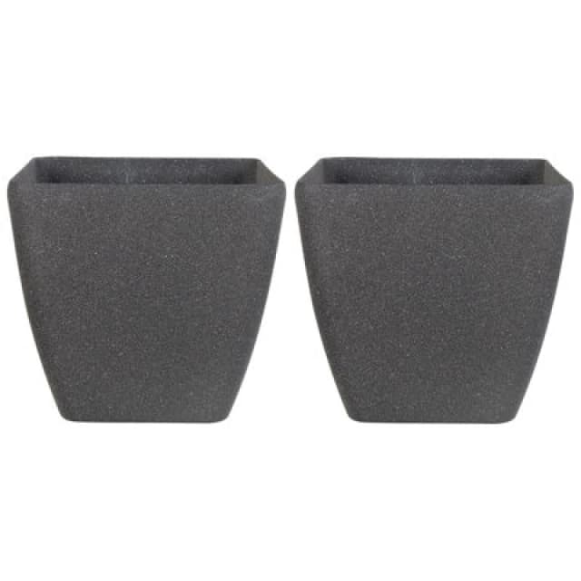 Beliani Set Of 2 Plant Pots Zeli 49cm Dark Grey