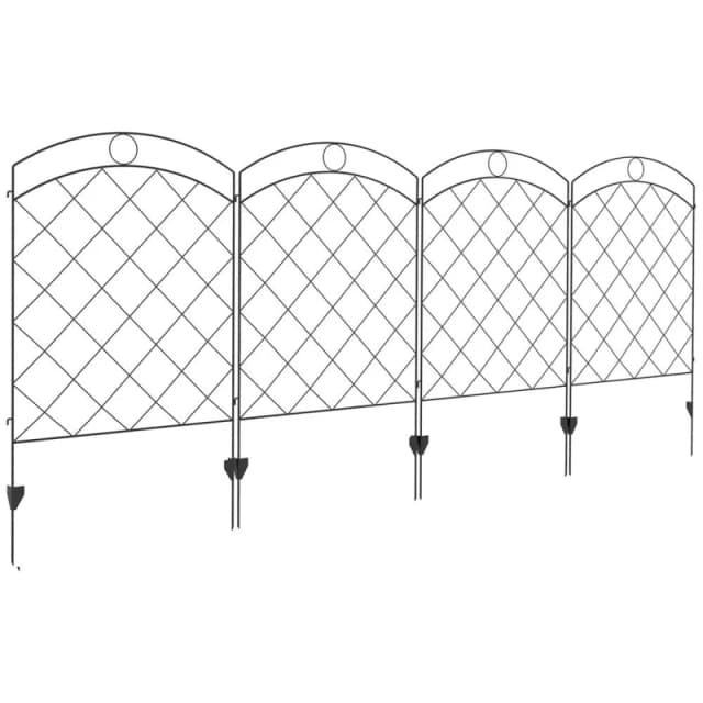 Outsunny Garden Fencing Panels, 43" x 11.4ft - Steel 844-770V00BK