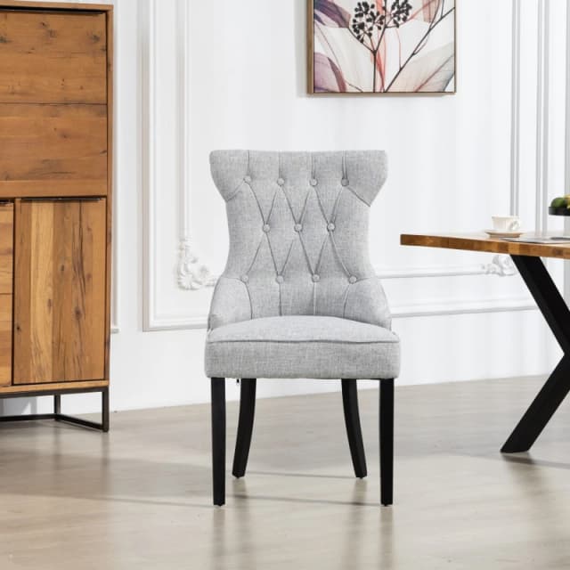 Artemis Home Lurano Fabric Dining Chairs - Set of 2 in Light Grey Size: 2 Pack Light Grey Unisex 2 Pack