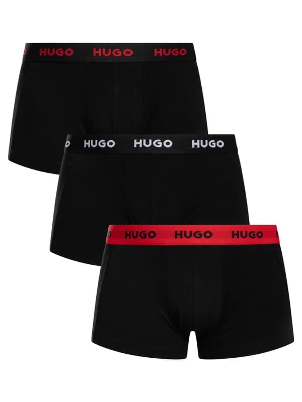 HUGO 3 Pack Trunks Black (Red/Black) XXL