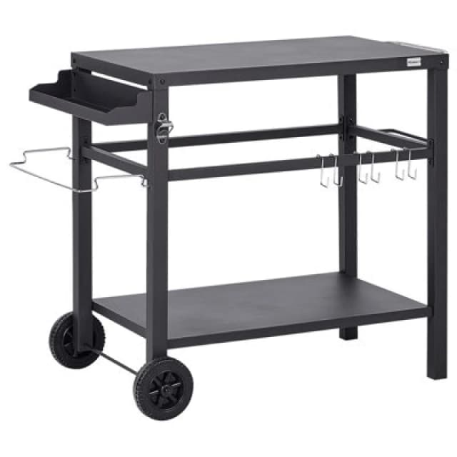 Beliani Garden Serving Trolley Staletti Metal Black