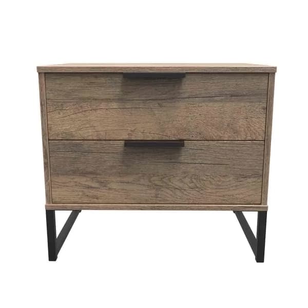 Welcome Furniture Ready Assembled Hong Kong G 2 Drawer Side Table In Vintage Oak