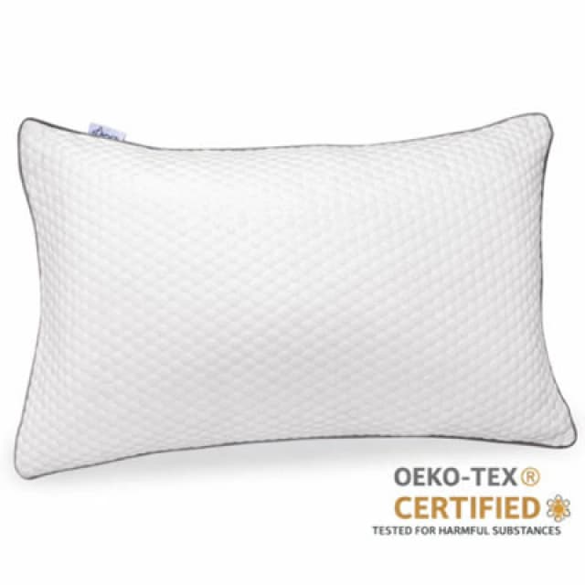 Aamira Premium Orthopaedic Shredded Memory Foam Bed Pillow 70X45Cm, Neck Back & Side Support, Bamboo Washable Cover