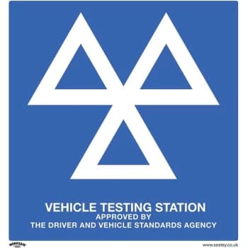 Sealey SS51P1 Warning Safety Sign - MOT Testing Station - Rigid Plastic
