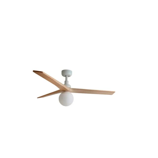 Netlighting Klim Medium White Light Pine Wood DC Ceiling Fan E27 6 Speed White Unisex
