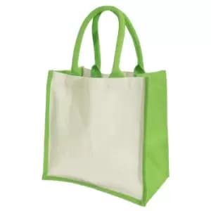Westford Mill Printers Midi Jute Bag (14 Litres) (Pack of 2) (One Size) (Apple Green)