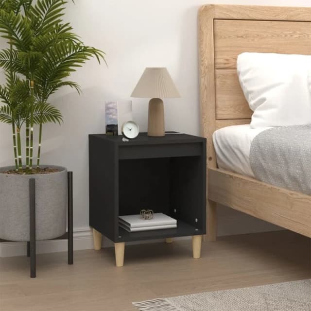 vidaXL Bedside Cabinet Black 40x35x50cm Engineered Wood, Black 821860