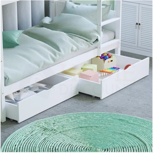 Lassic Junior Vida Libra Wooden Underbed Drawers White unisex One Size