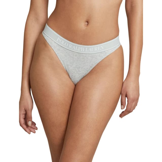 Polo Ralph Lauren Womens Mid Rise Jersey Thong Grey female 12 (M)
