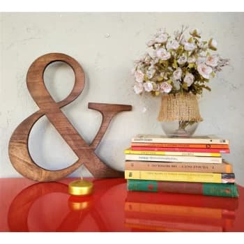 & - Natural Brown Decorative Wooden Wall Accessory