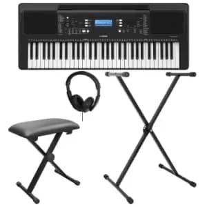 Yamaha PSRE373 Portable Keyboard Package - Black