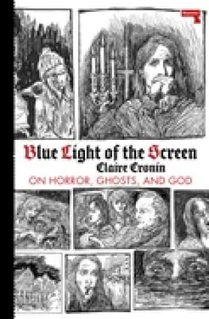 blue light of the screen on horror ghosts and god