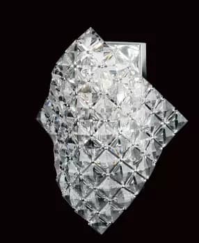 Diamond Crystal Single Wall Light Chrome Frame