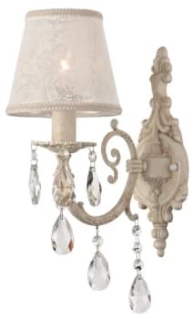 Filomena Wall Candle Lamp Ivory & Crystal, 1 Light, E14