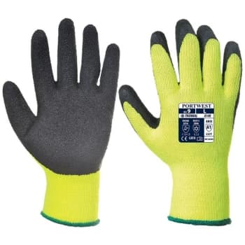 A140BKRM - sz M Thermal Grip Glove - Latex - Black - Portwest