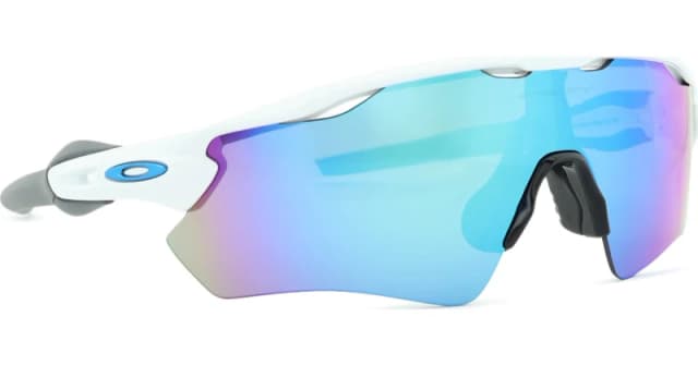 Oakley Oakley Men Wrap Polished White Prizm Sapphire Radar EV Path Sunglasses White One Size Male 888392356055