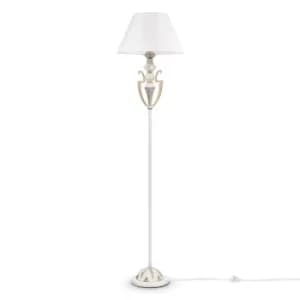 Monile Floor Lamp White with Gold, 1 Light, E27