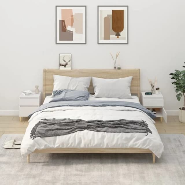 Vidaxl Bedside Cabinets 2 Pcs White 40X35X50 Cm, White 821827