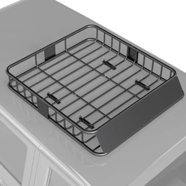 HOMCOM HOMCOM 90.7 kg Universal Roof Rack Basket, Steel Car Rooftop Luggage Holder in Black One Size Unisex 5063603155879