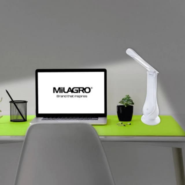 Milagro Lilly White LED Table Lamp Funky Reading Or Desk Lamp 4W LED Built In Fully Adjustable And 3 Stage Dimmer Switch