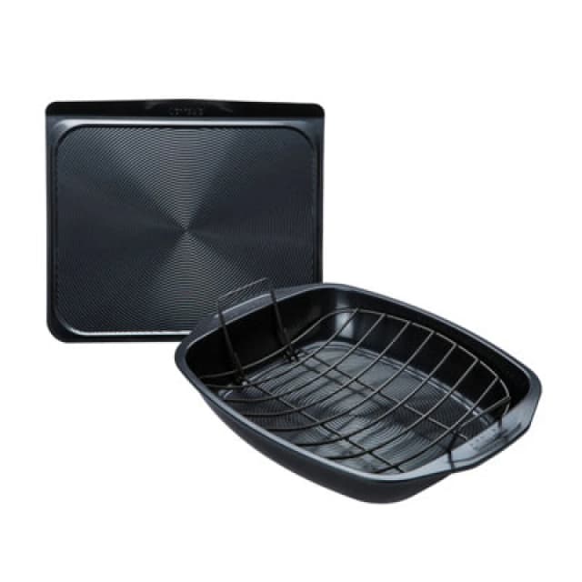 Circulon Black 2 Pack 'Ultimum' Dishwasher Safe Carbon Steel Roast & Bake Set Black