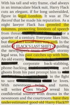 Flacks Last Shift by Alex Wade Book