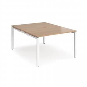 Adapt II Back to Back Desk s 1200mm x 1600mm - White Frame Beech top