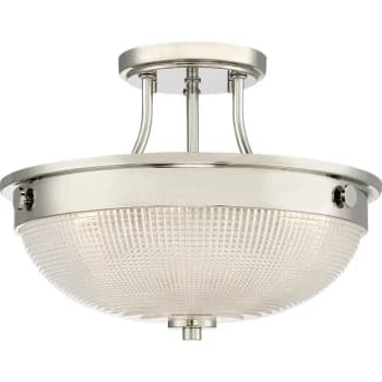 Mantle - 2 Light Semi-Flush - Polished Nickel, E27 - Elstead