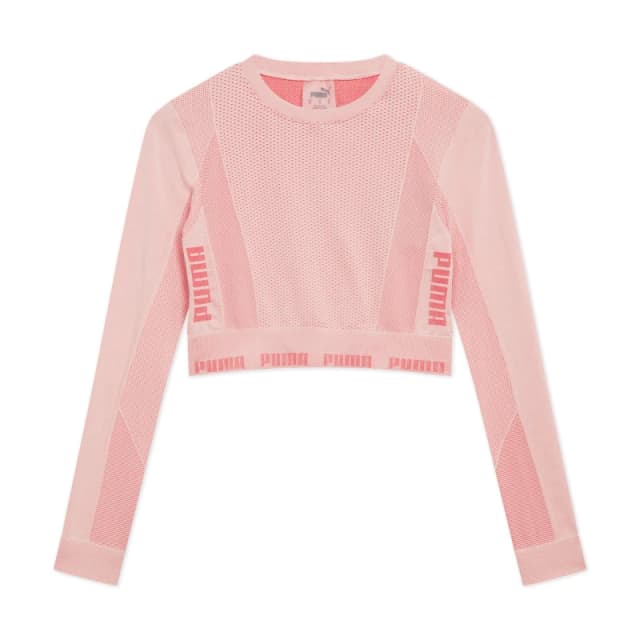 Puma Evoknit Seamless Ls Crop Top Womens - Pink Pink 10