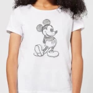 Disney Mickey Mouse Sketch Womens T-Shirt - White