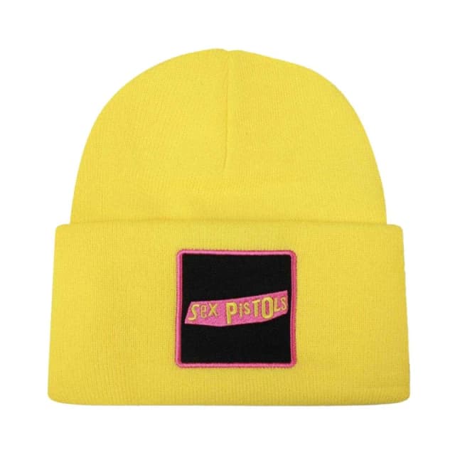 Sex Pistols Mens Amplified Logo Beanie in Yellow Yellow Male One Size