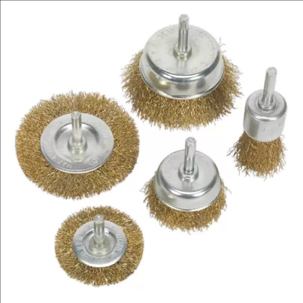 Genuine SEALEY BWBS05 Wire Brush Set 5pc Brassed