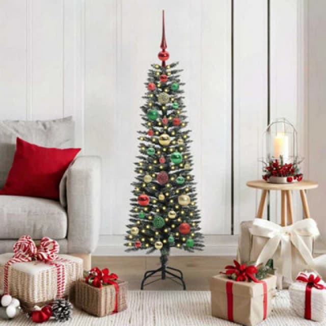 vidaXL Artificial Christmas Tree with Stand, Multicolour Balls Green 40.5 x 40.5 x 120 cm, Green 3395924