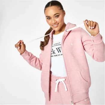 Jack Wills Astbury Pheasant Logo Zip Hoodie - Pink Marl