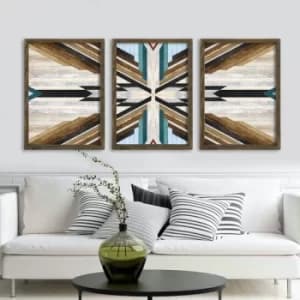 TAH105 Multicolor Decorative Framed MDF Painting (3 Pieces)