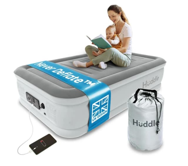 HUDDLE Never Deflate Premium Air Bed with Patented Dual Pump - Single 5061050641563