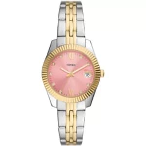 Ladies Fossil Scarlette Three-Hand Date Two-Tone Stainless Steel Watch