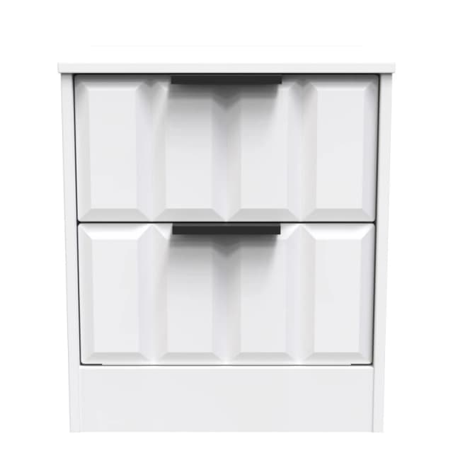 Ready Assembled 2 U Seattle 2 Drawer Bedside (Ready Assembled) in White Size: Small White Unisex Small