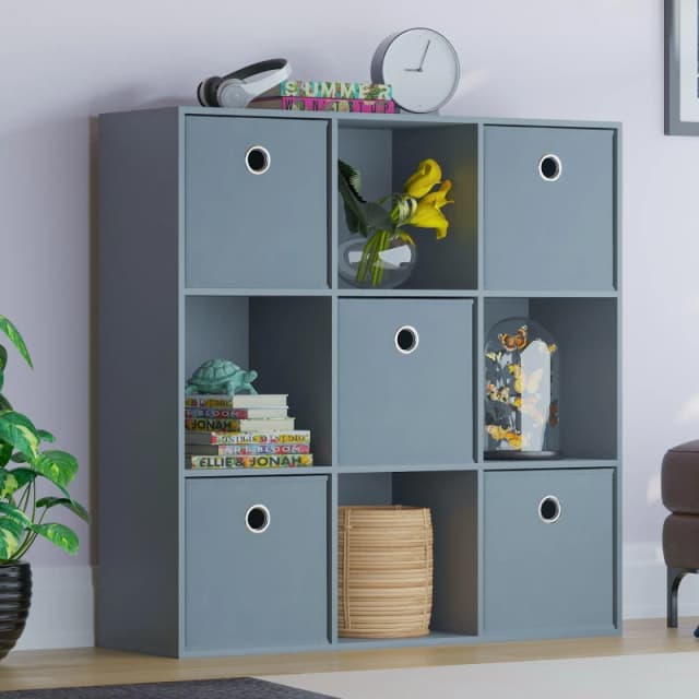 Lassic 3x3 Cube Storage Unit (G) + Set of 5 Storage Cubes Grey unisex 3x3