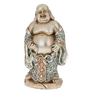 Happy Blue Buddha Standing Large Ornament