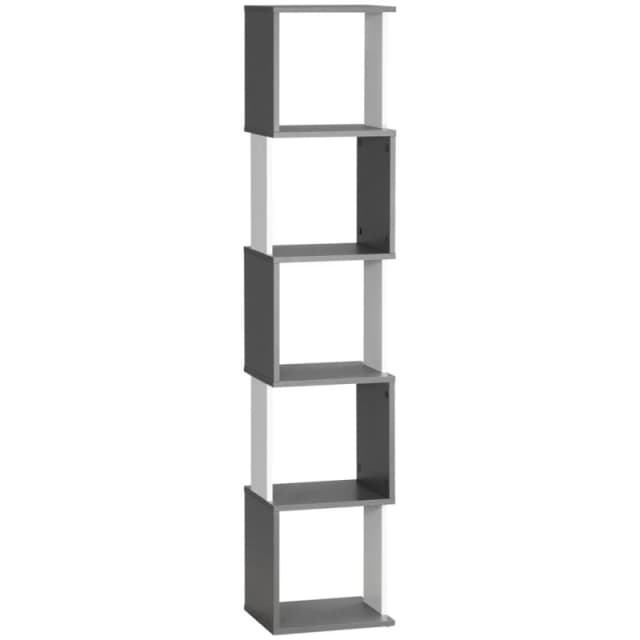 Homcom 5-tier Bookshelf Freestanding Bookcase Storage Shelves, White 836-538MX