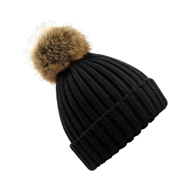 Beechfield Beechfield Men Cuffed Design Winter Hat in Black One Size Male 5057080780914