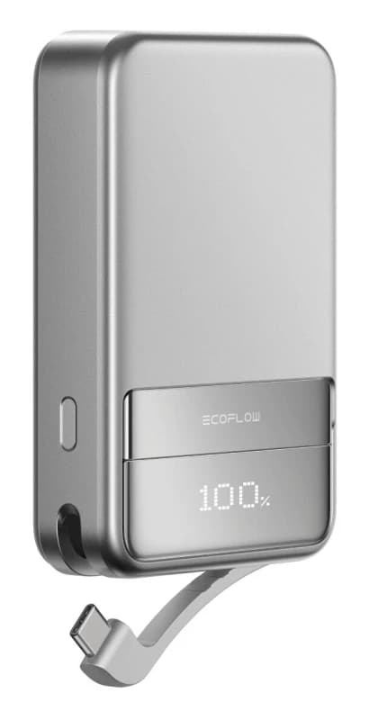 ECOFLOW RAPID 5000 mAh Portable Magnetic Power Bank - Silver/Grey 4895251627405