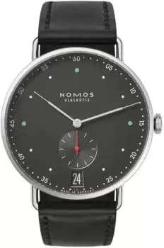 Nomos Glashutte Watch Metro 38 Datum Urban Black Sapphire Crystal