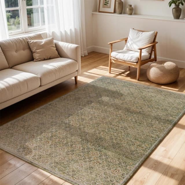 Galey Alix X Livabliss Vintage Oriental Boho Brown/olive Myrtle Avenue Ii Area Rug 120 X 170 Cm - Ideal For Living Room
