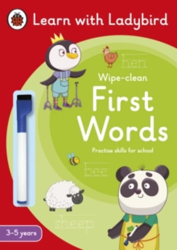 Ladybird First Words: A Learn with Ladybird Wipe-Clean Activity Book 3-5 years Book Multi unisex