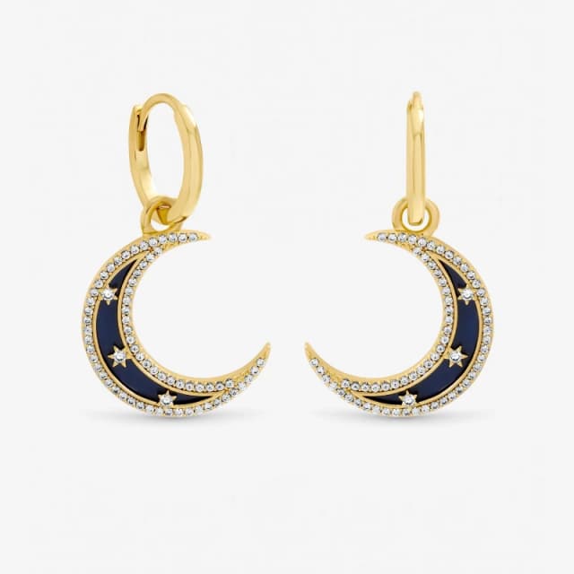 Inicio Gold Plated Lapis Celestial Earrings - Gift Pouch Stud Earrings One Size Gold 41451510000